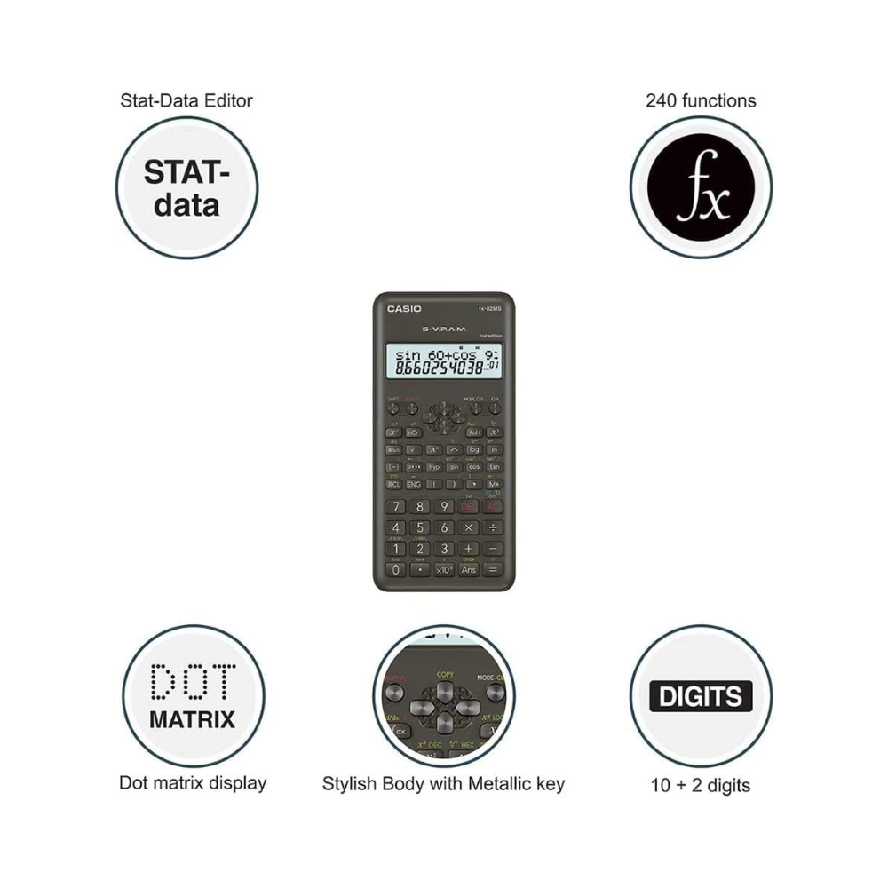 Casio FX-82MS Scientific Calculator | 2-Line Display | Non-Programmable Calculator