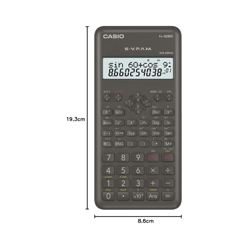 Casio FX-82MS Scientific Calculator | 2-Line Display | Non-Programmable Calculator