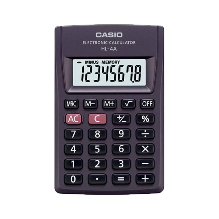Casio HL-4A Pocket Calculator | 4-Digit | Dual Power