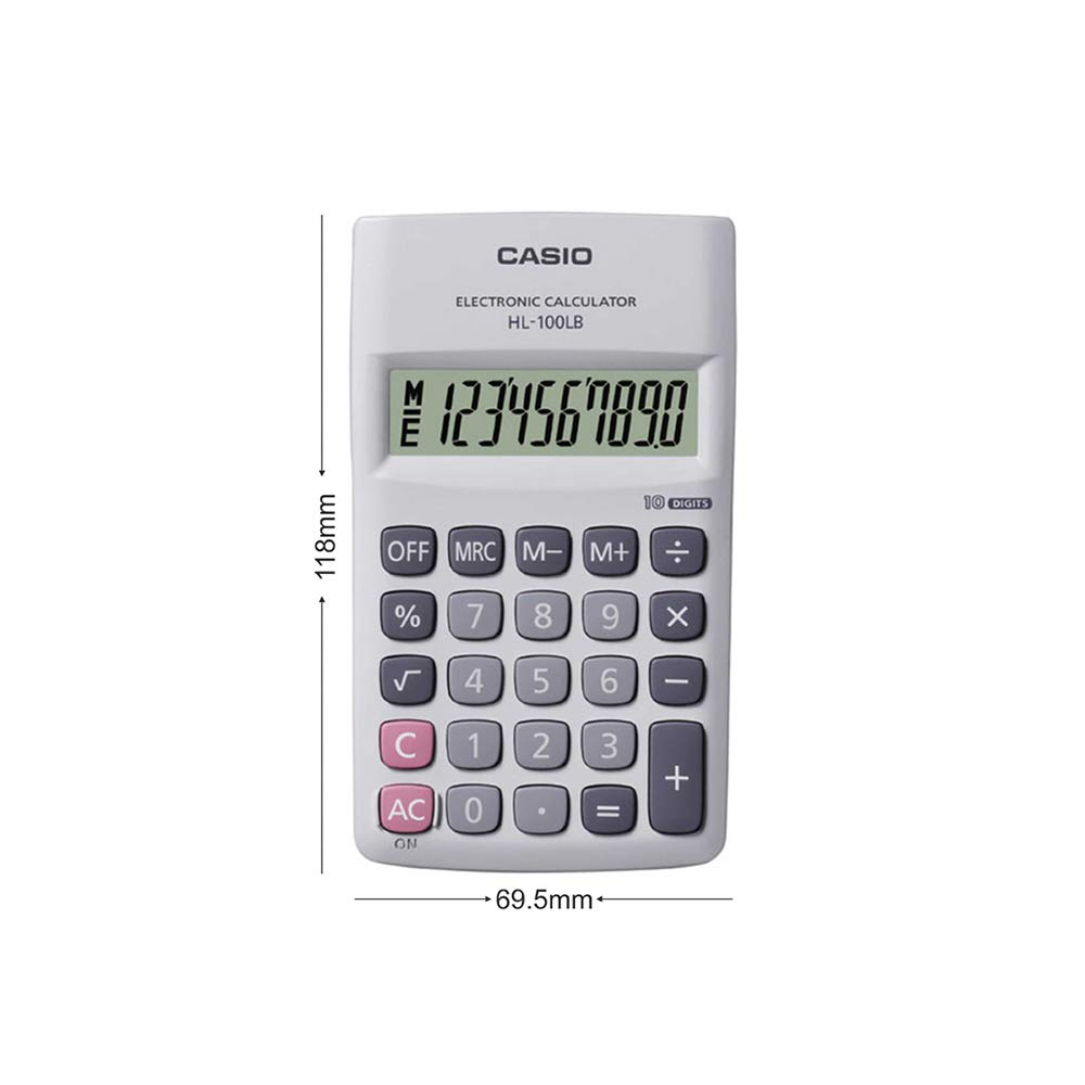 Casio HL-100LB Pocket Calculator | 8-Digit | Dual Power