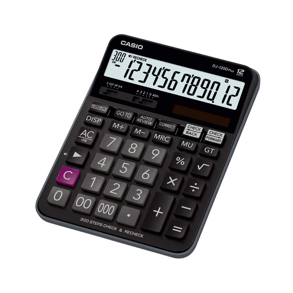 Casio DJ-120D Plus Desktop Calculator | 12-Digit | Dual Power
