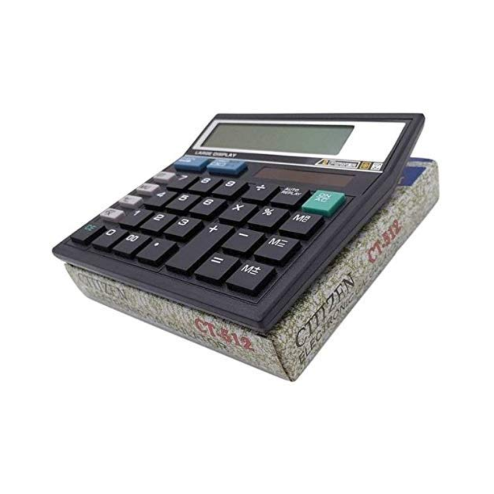 Citizen CT 512 | 12 Digit Desktop Calculator | Dual Power | Large Display