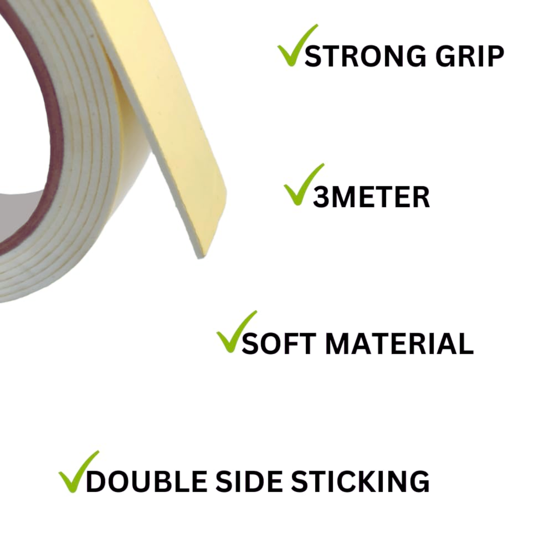 Double Side Foam Tape | 1 Inch × 3 Meter | Strong Adhesive | One Inch Thick