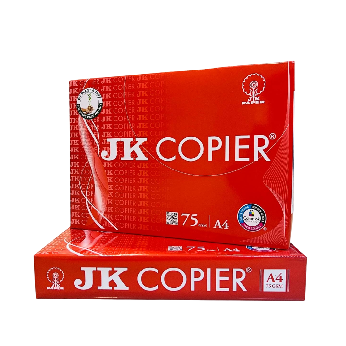 JK Red Copier Paper | 75 GSM | A4 Size | Pack of 500 Sheets | 1 Ream
